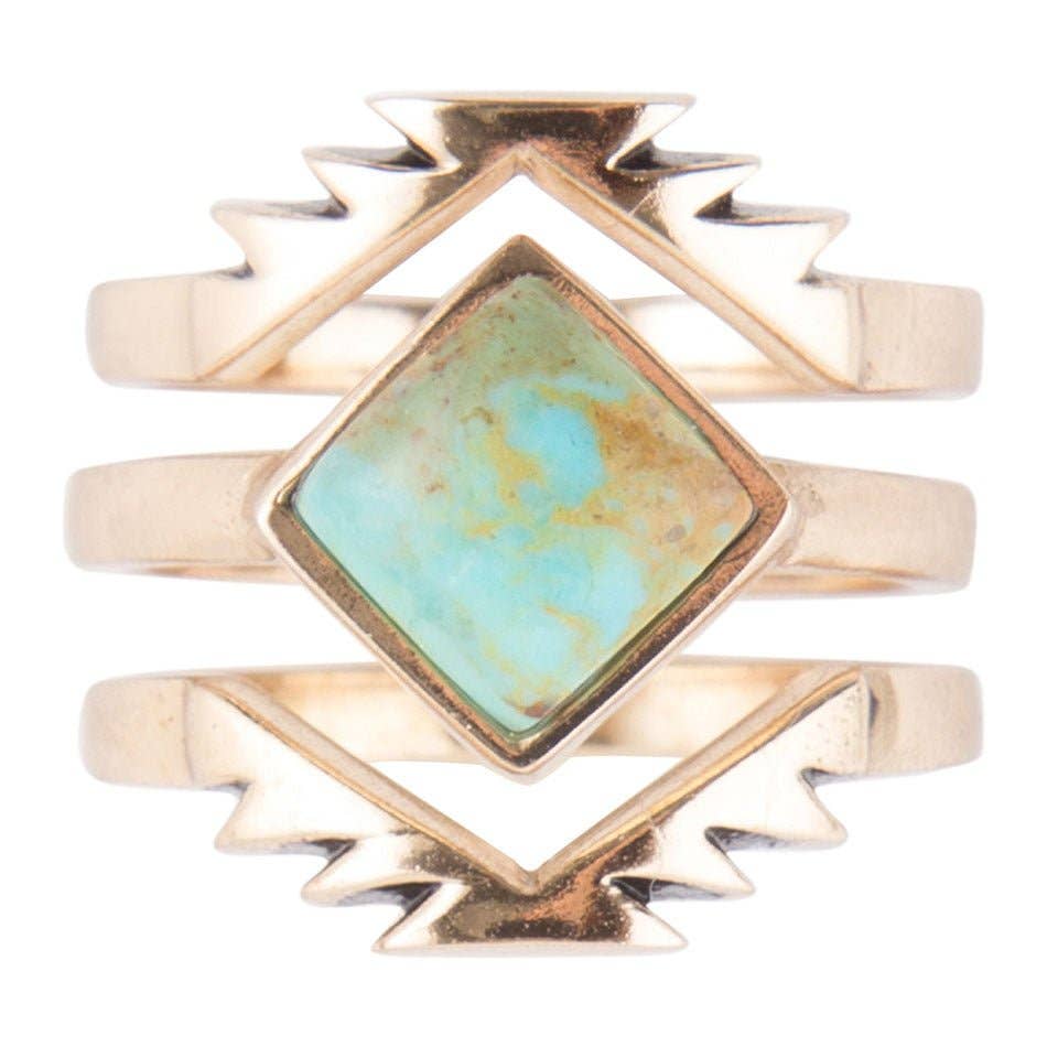 Turquoise Aztec Ring - Size 9