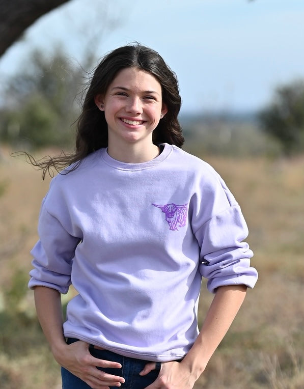 Adult Highland Cow Crew Sweatshirt