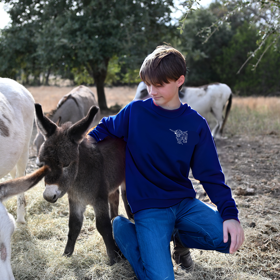 Adult Highland Cow Crew Sweatshirt