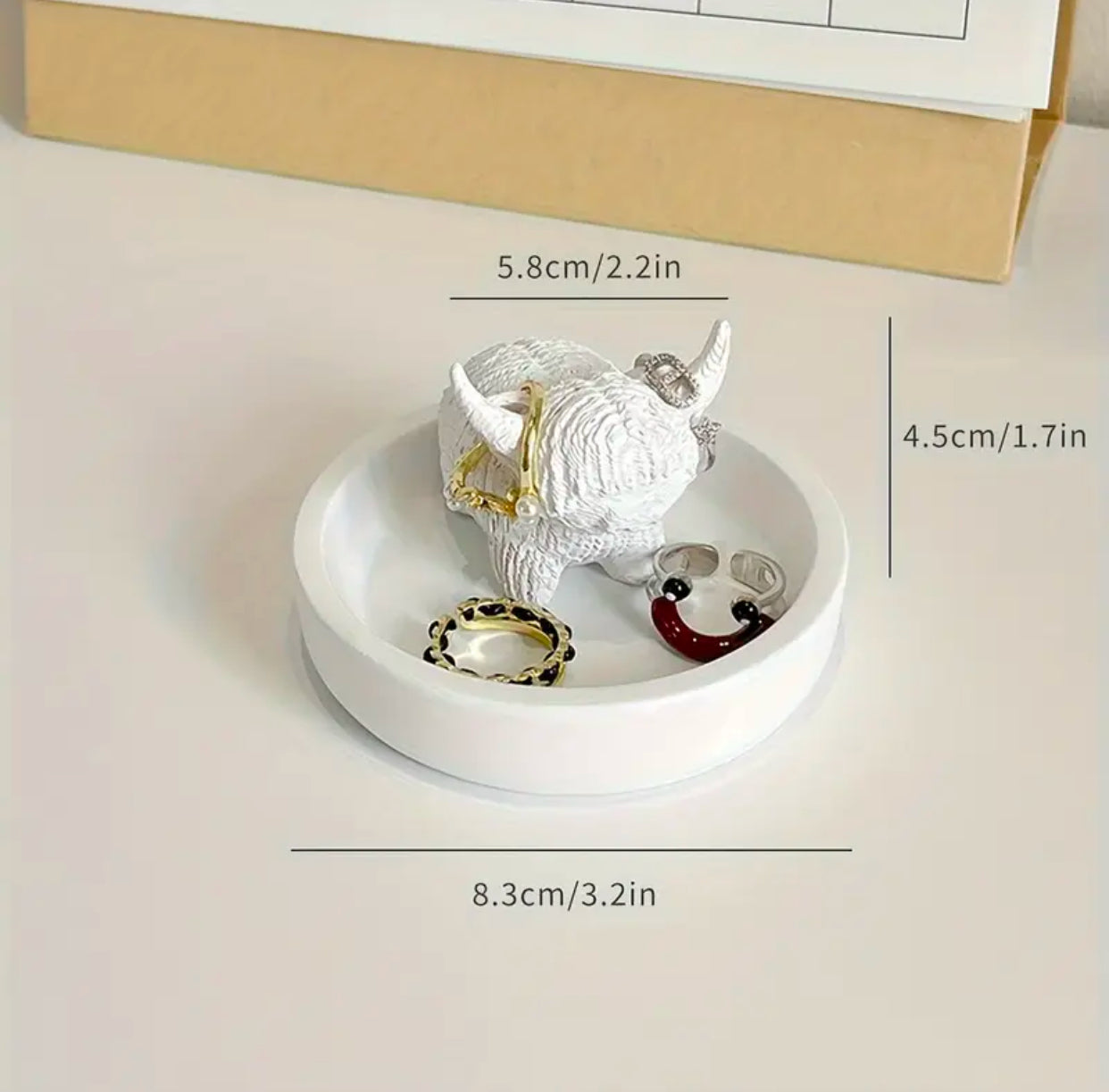 Highland Cow Jewelry Ring Tray – Adorable Ring & Earring Holder