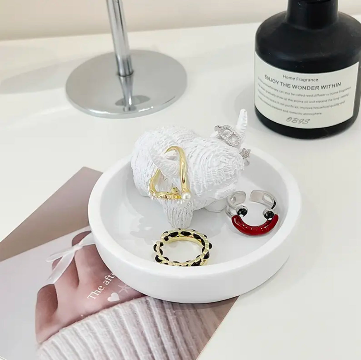 Highland Cow Jewelry Ring Tray – Adorable Ring & Earring Holder