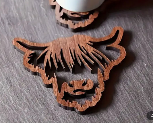 Highland Cow Coaster (Set of 2)