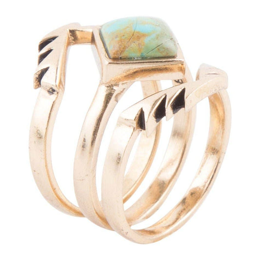 Turquoise Aztec Ring - Size 9