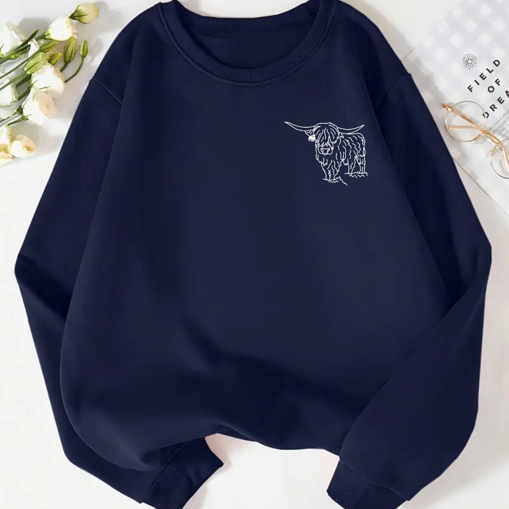 Adult Highland Cow Crew Sweatshirt