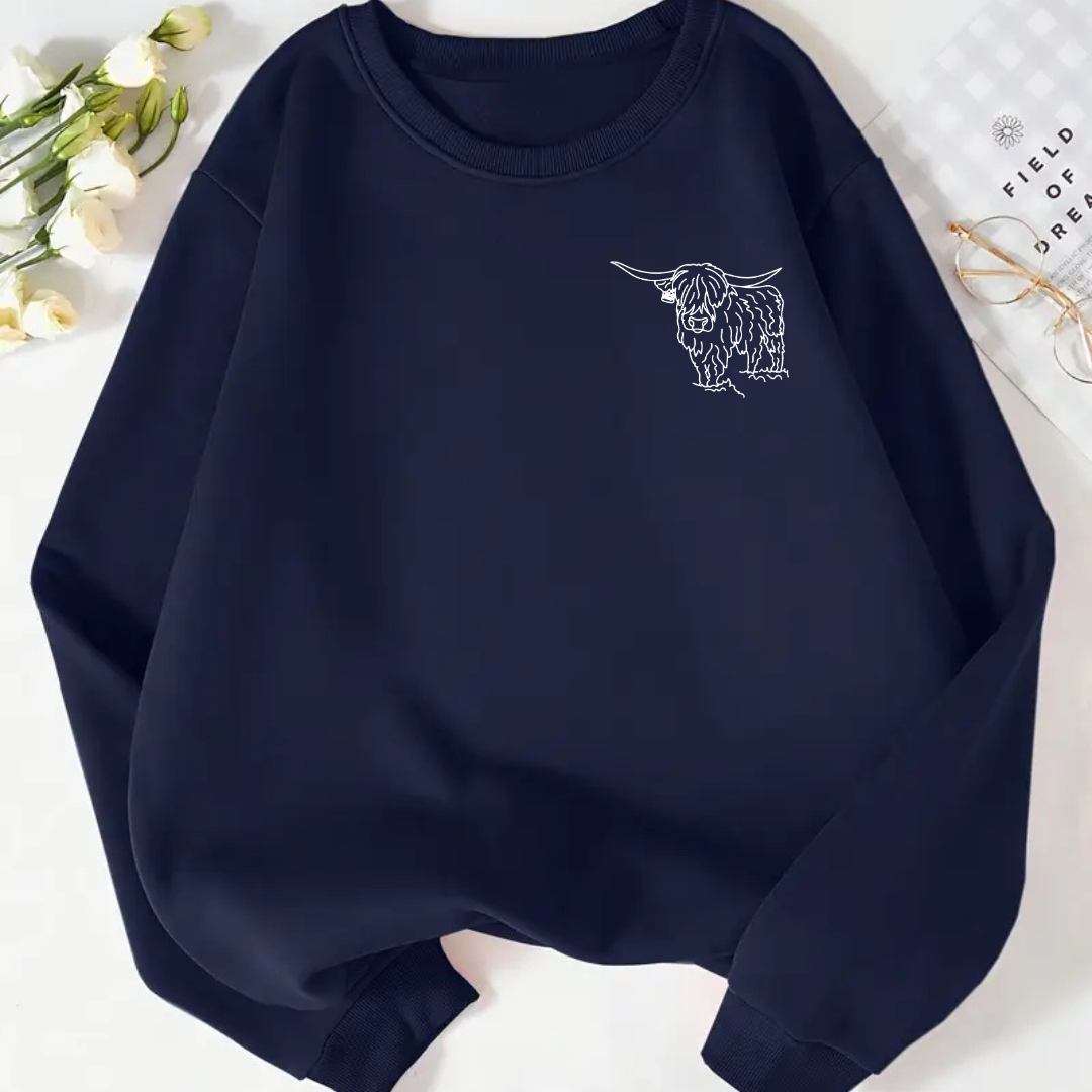 Adult Highland Cow Crew Sweatshirt