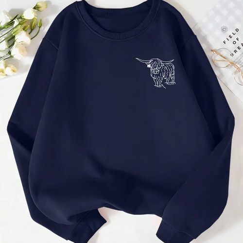 Adult Highland Cow Crew Sweatshirt