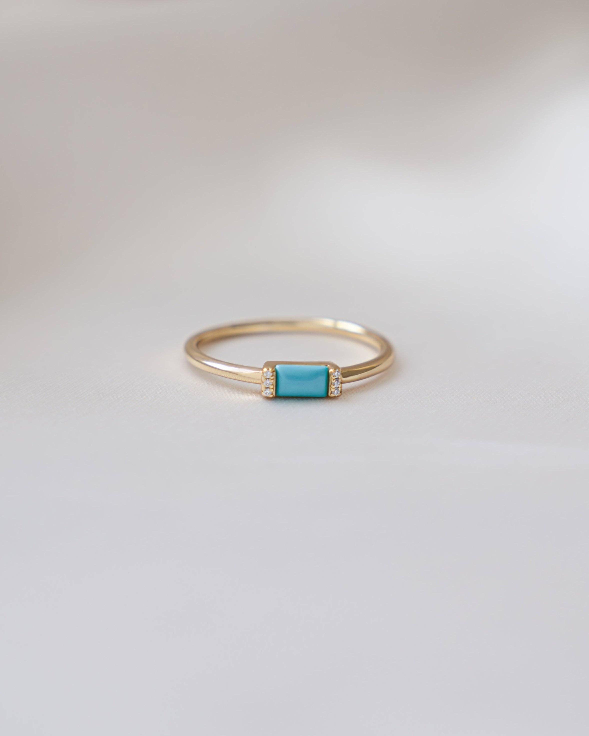 Turquoise Simple Baguette Ring